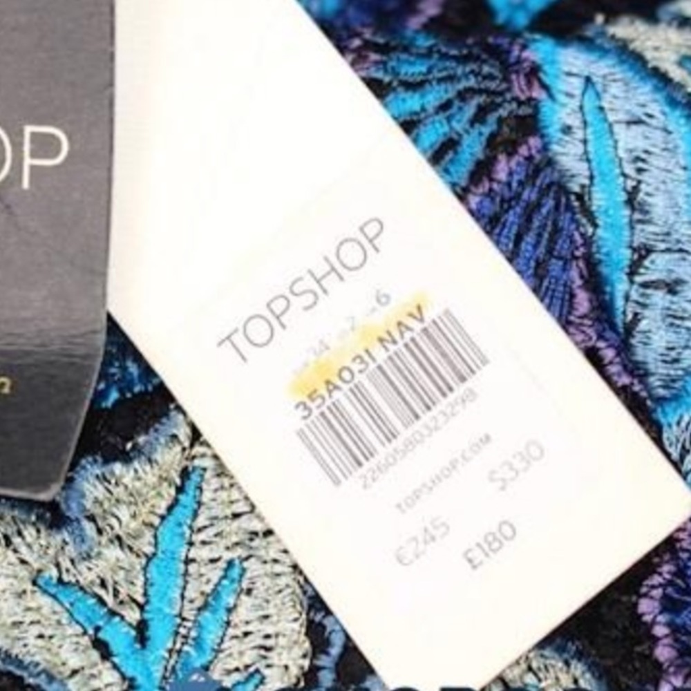 Topshop Floral Print Crochet Halter Dress Sz 2 US 6 UK $330 NWT Limited Edition - Picture 6 of 6